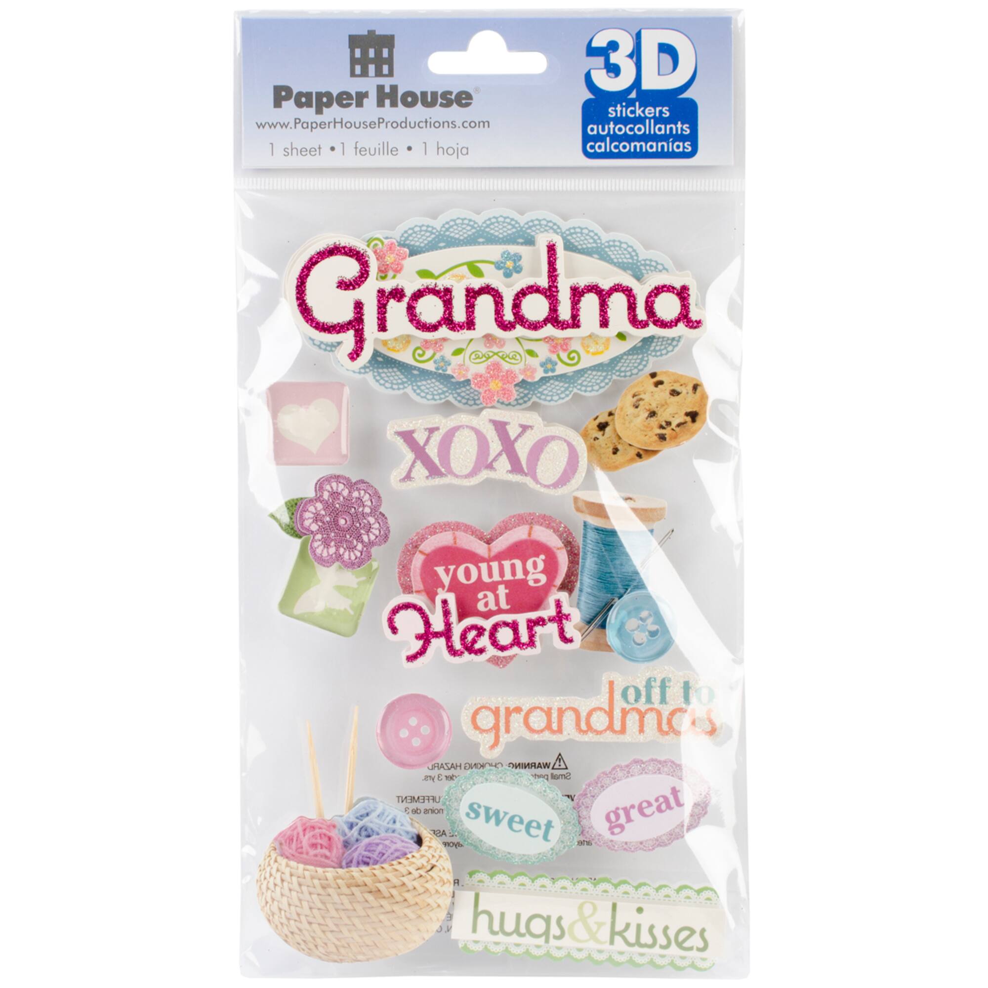 Paper House® Grandma 3D Stickers